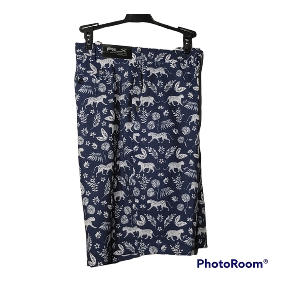 RLX Ralph Lauren Golf West Indie Multi Water Repellent Stretch Leopard Shorts 38 - Picture 1 of 5